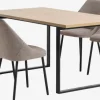 AABENRAA L160 bord eg + 4 VELLEV stole sand/sort