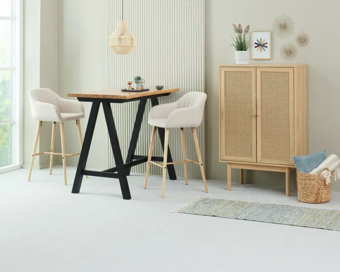 Barbord SANDBY 71x128 eg natur/sort