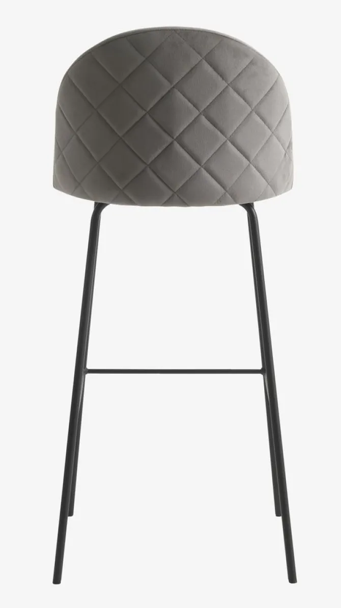 Barstol GRINDSTED grå velour/sort
