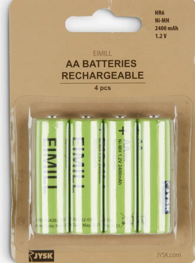 Batterier EIMILL genopladelig AA 4 stk/pk