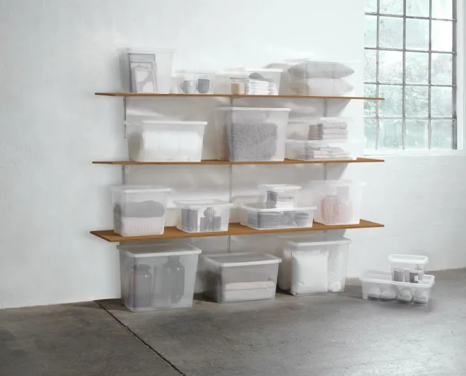 Bedroller BASIC BOX 30L m/låg transparent