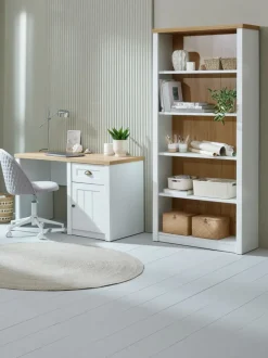Bogreol MARKSKEL 5 hylder hvid/egefarve