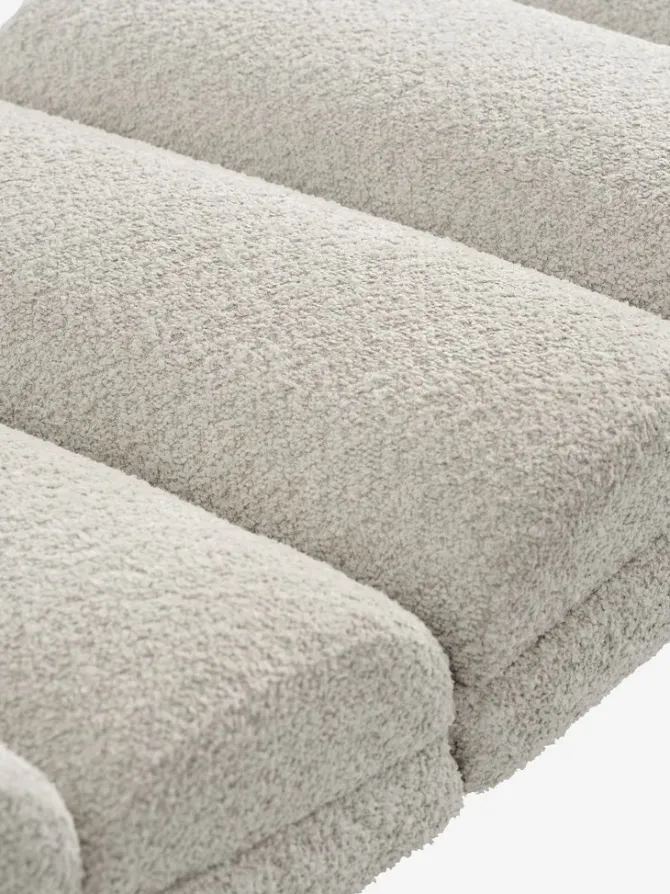 Chaiselong stol LINDELSE beige teddy/sort