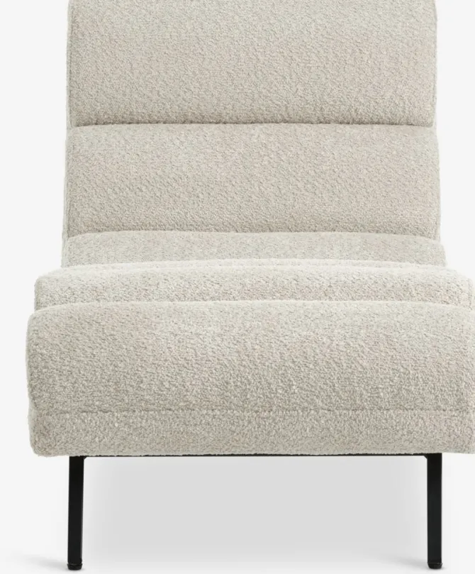Chaiselong stol LINDELSE beige teddy/sort