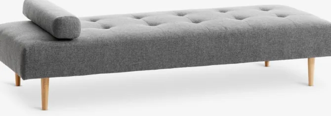 Daybed NOREFJELL 200x80 mørkegråt stof/egefarve