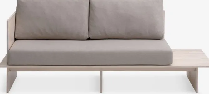 Daybed SOLLERUP 204x78 lysegråt stof/fyr