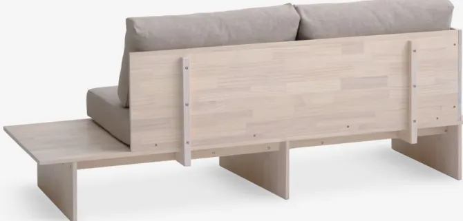 Daybed SOLLERUP 204x78 lysegråt stof/fyr