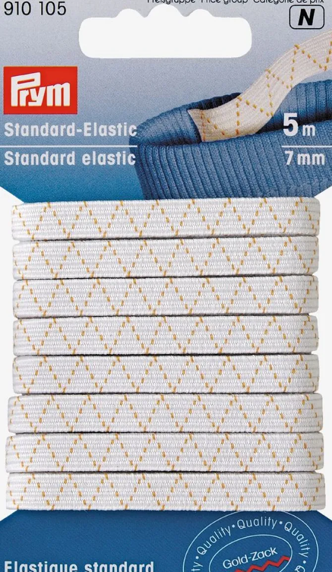 Elastik 7 mm 5m/pk standard hvid