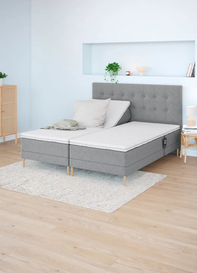 Elevationsseng 180x200 GOLD E35 Grå-23