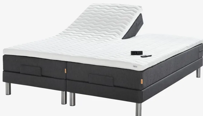Elevationsseng 180x200 GOLD E40 memory Grå-40