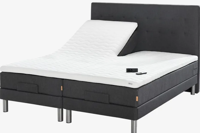 Elevationsseng 180x200 GOLD E40 memory Grå-40