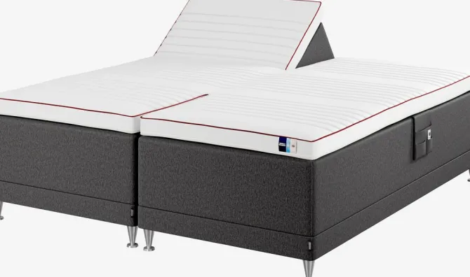 Elevationsseng 180x200 TEMPRAKON E250 Grå-47