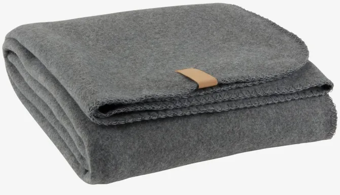 Fleeceplaid DAGLILJE 130x170 mørkegrå