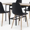 FOLDINGBRO L130 bord eg + 4 JONSTRUP stole sort/eg