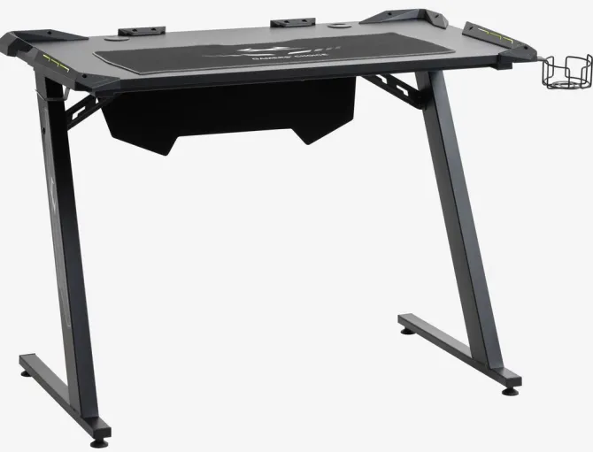Gamer-bord LINDHOLM m/LED-lys og kopholder sort