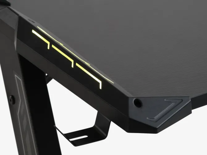 Gamer-bord LINDHOLM m/LED-lys og kopholder sort