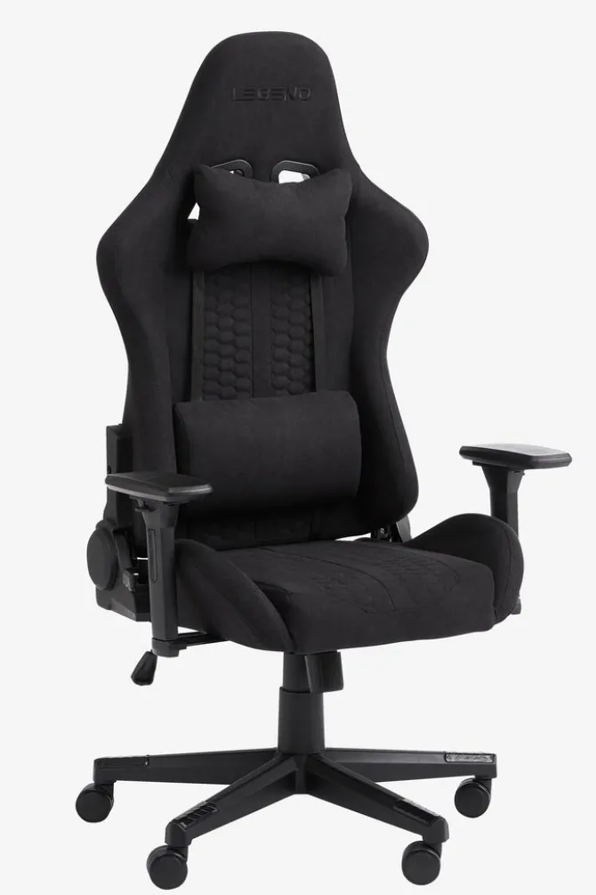 Gamer-stol NIBE sort stof/sort