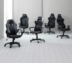Gamer-stol NIBE sort stof/sort