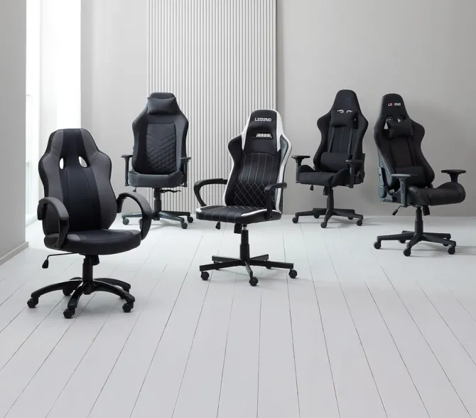 Gamer-stol NIBE sort stof/sort