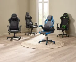 Gamer-stol RANUM med LED sort kunstlæder/sort