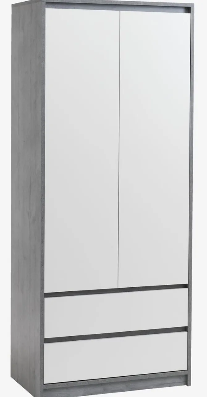 Garderobeskab BILLUND 80x193 hvid/beton