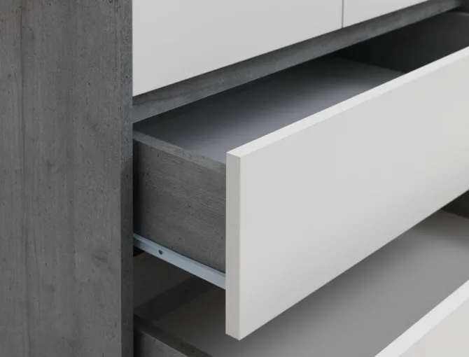 Garderobeskab BILLUND 80x193 hvid/beton