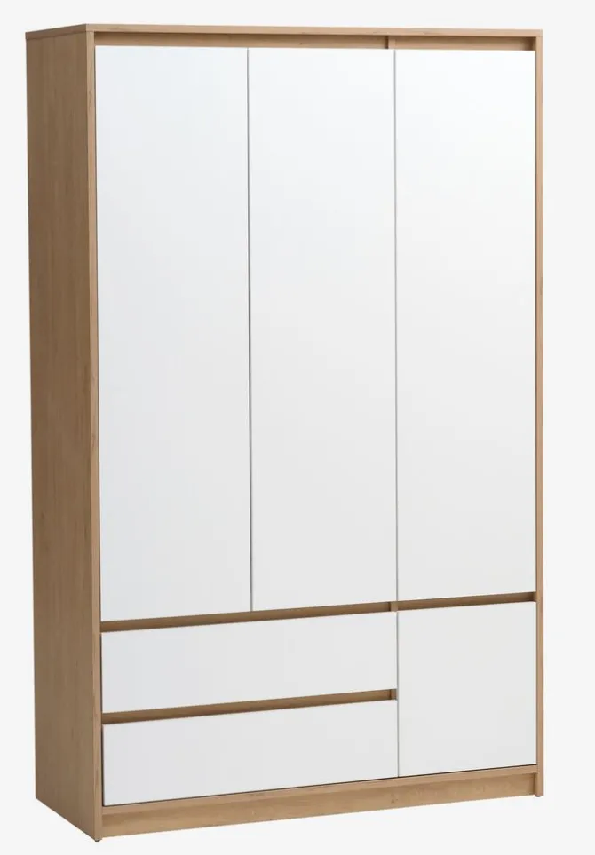 Garderobeskab BILLUND 119x193 hvid/eg
