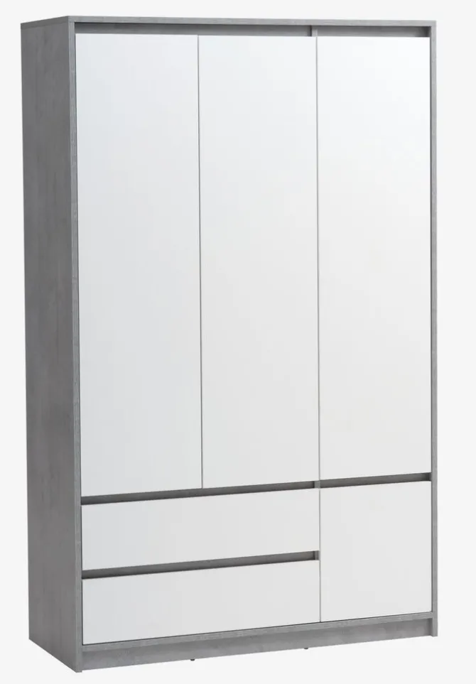 Garderobeskab BILLUND 119x193 hvid/beton
