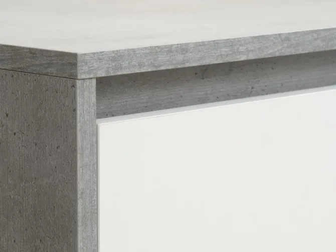 Garderobeskab BILLUND 119x193 hvid/beton