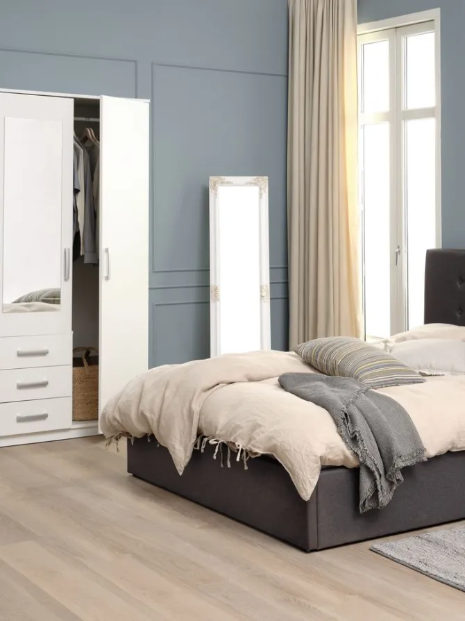 Garderobeskab VELLERUP 151x200 kombi hvid