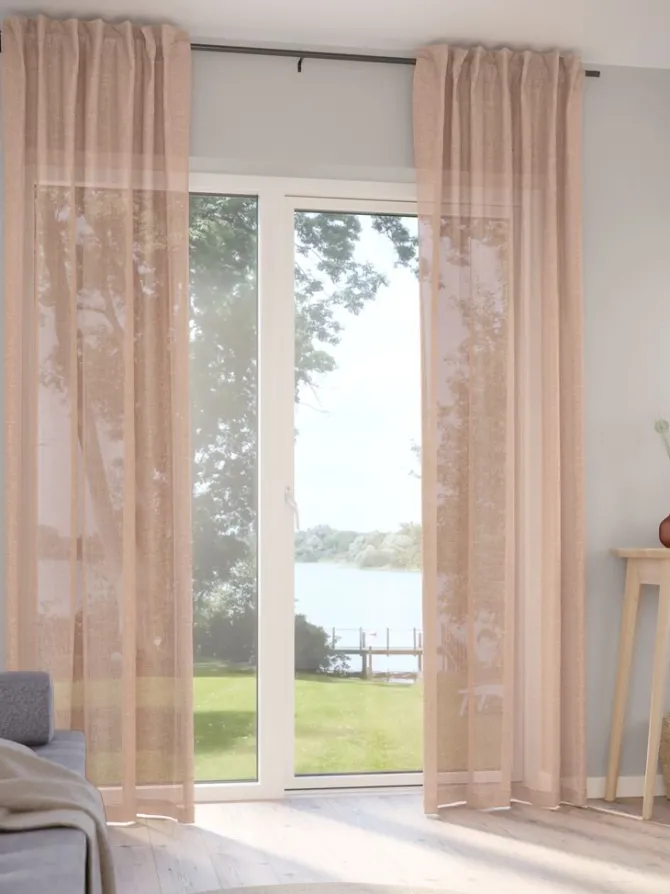 Gardin FONNA 1x140x245 støvet rosa