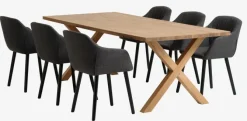 GRIBSKOV L230 bord eg + 4 ADSLEV stole antracit