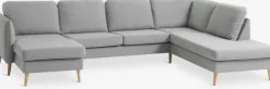 Hjørnesofa AARHUS højrevendt lysegråt stof