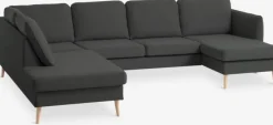 Hjørnesofa AARHUS venstrevendt mørkegråt stof