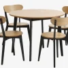 JEGIND Ø105 bord eg + 4 JEGIND stole eg/sort