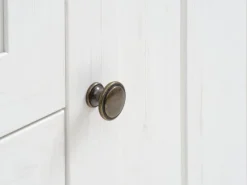 Kommode MARKSKEL 4 skuffer 1 låge hvid/eg