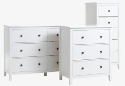Kommode NORDBY 5 skuffer hvid