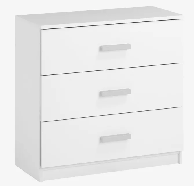 Kommode TAPDRUP 3 skuffer hvid