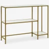 Konsolbord PANDRUP 30x110 hvid/guld