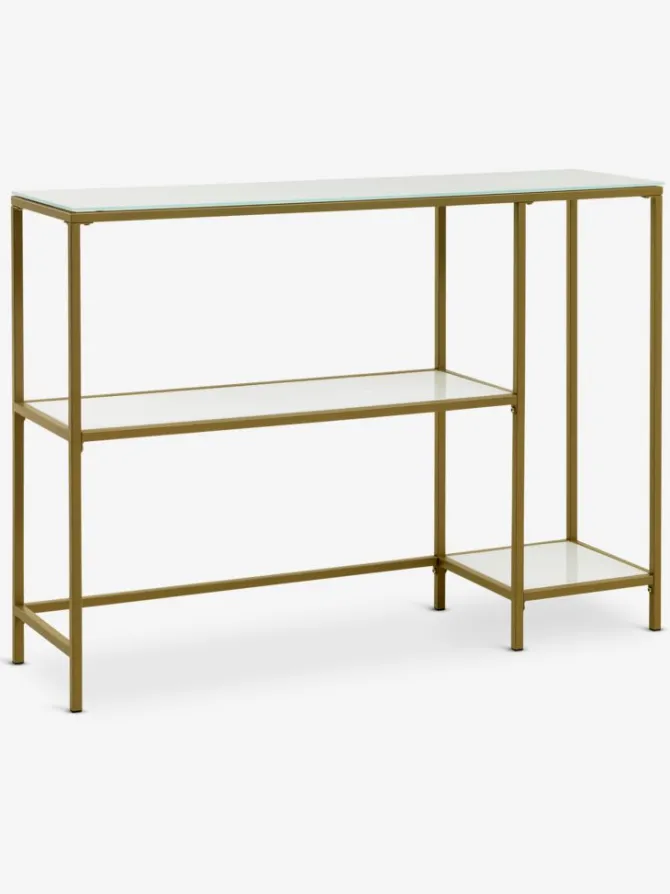 Konsolbord PANDRUP 30x110 hvid/guld