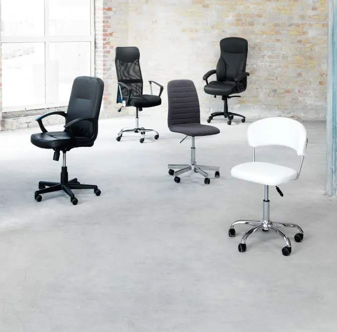 Kontorstol TAMDRUP memory foam sort kunstlæder