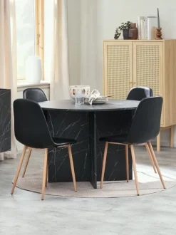 KRONDAL Ø110 bord marmor + 4 JONSTRUP stole stole/eg