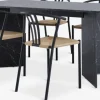 KRONDAL L180 bord marmor + 4 JYDERUP sort/natur
