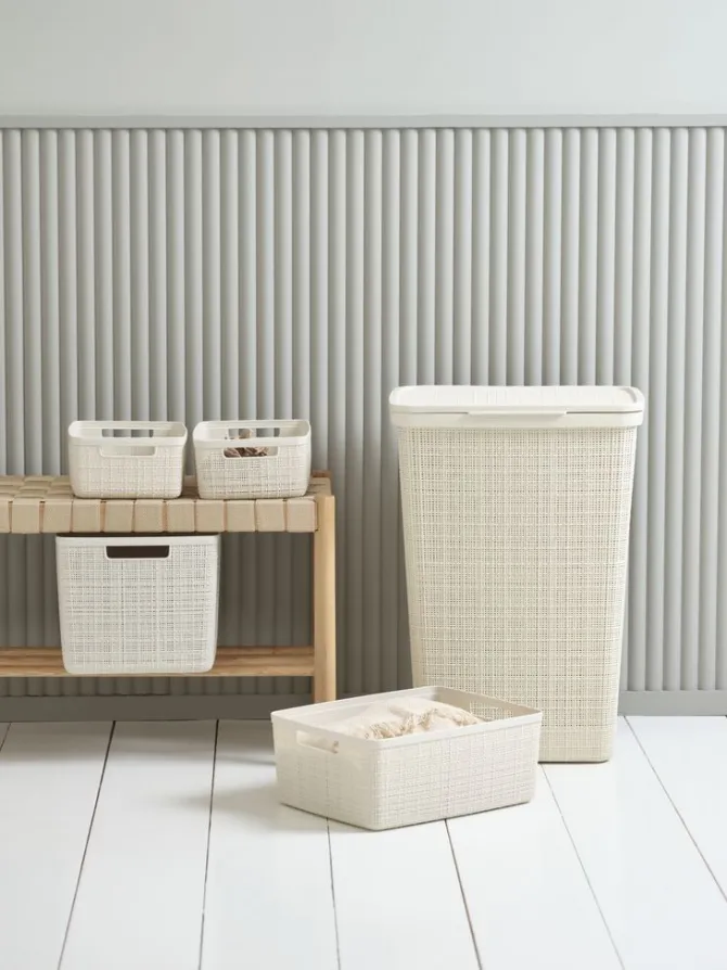 Kurv JUTE 12L plast råhvid