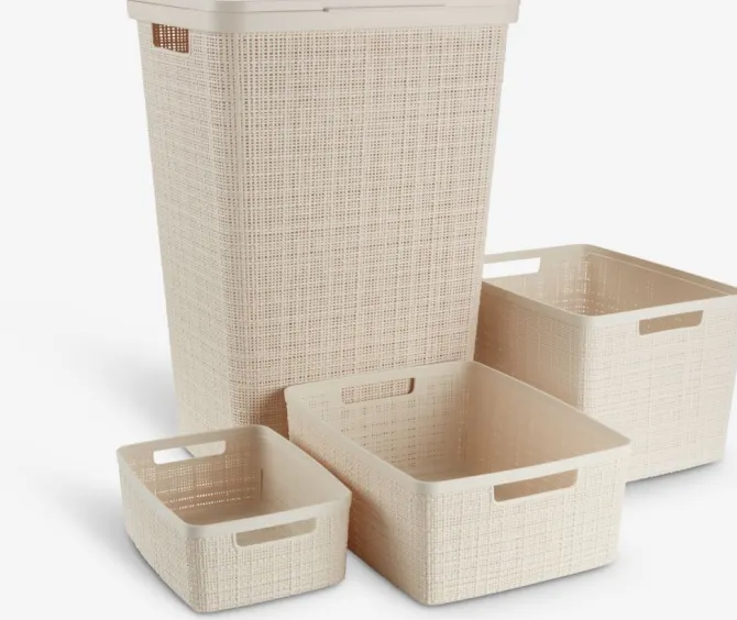 Kurv JUTE 12L plast råhvid
