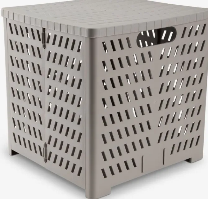 Kurv MILAS B28xL30xH30cm foldbar grå m/låg