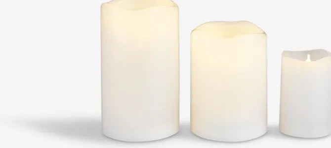 LED bloklys SOREN Ø6xH9cm hvid