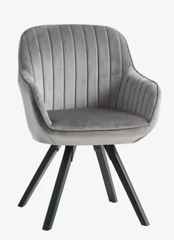 Lænestol ONSEVIG velour grå/sort