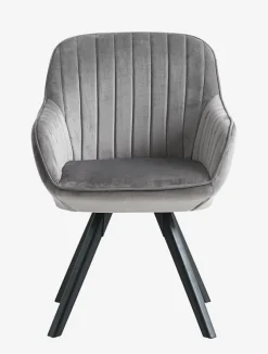 Lænestol ONSEVIG velour grå/sort