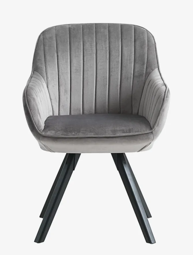 Lænestol ONSEVIG velour grå/sort